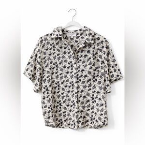 Polagram Monochrome Floral Women's Shirt